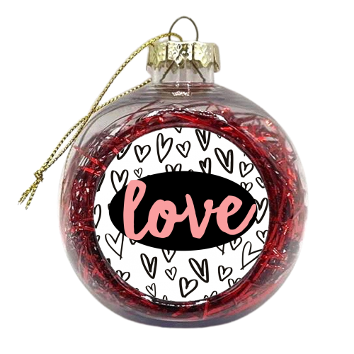 Love Hearts - xmas bauble by Giddy Kipper