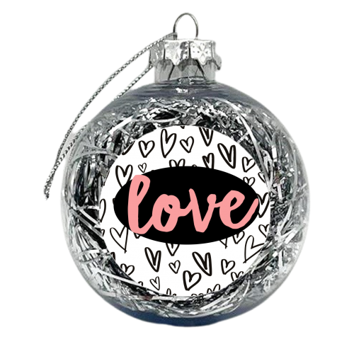 Love Hearts - xmas bauble by Giddy Kipper