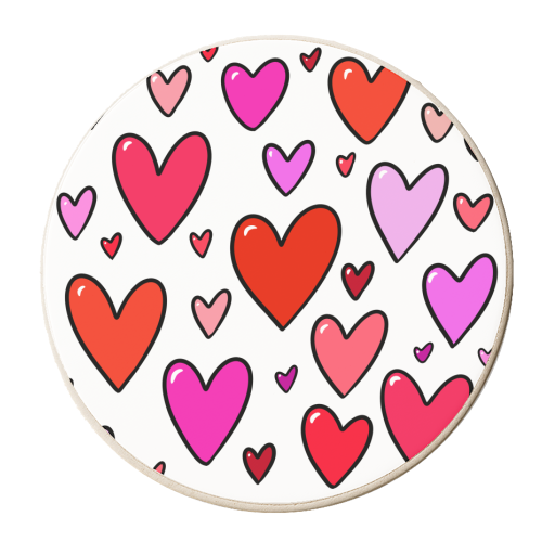 Love hearts - personalised beer coaster by PixieDrew