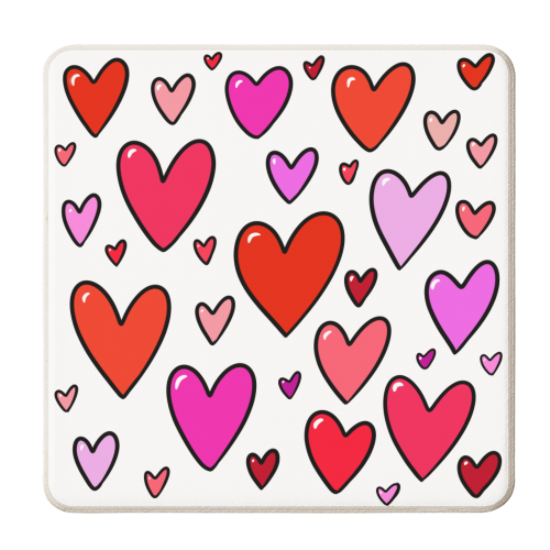 Love hearts - personalised beer coaster by PixieDrew