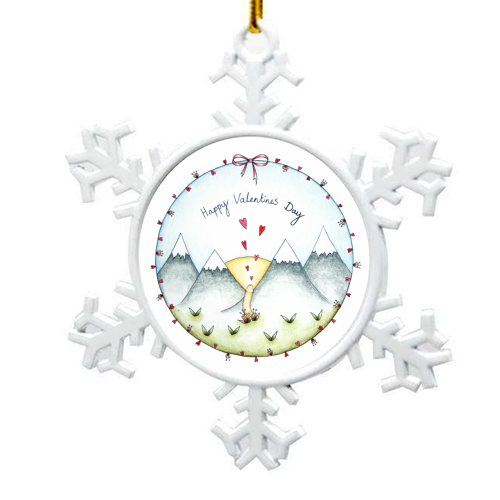 Love Hearts - snowflake decoration by Ceri Anne Jones