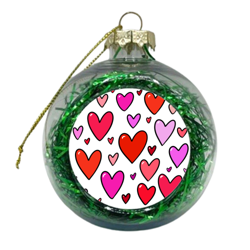 Love hearts - xmas bauble by PixieDrew