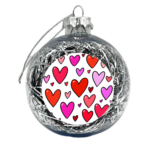 Love hearts - xmas bauble by PixieDrew