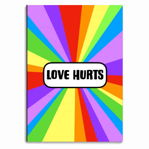 Love Hurts - personalised A4, A5, A6 notebook by Adam Regester