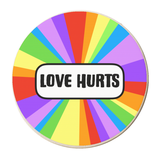 Love Hurts - personalised beer coaster by Adam Regester
