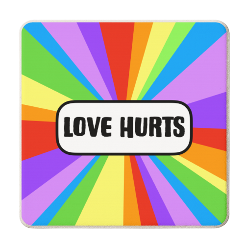 Love Hurts - personalised beer coaster by Adam Regester