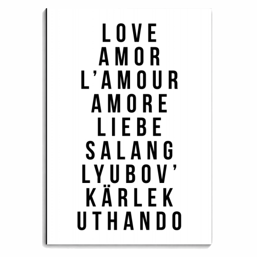Love In Mulitple Languages - Amor Lamour Amore Liebe - personalised A4, A5, A6 notebook by Toni Scott
