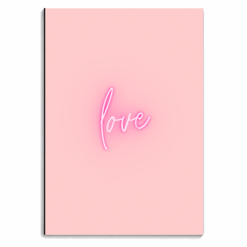Love in pink typography - personalised A4, A5, A6 notebook by Proper Job Studio