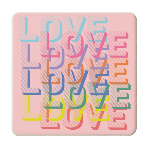 Love in rainbows - personalised beer coaster by Luxe and Loco