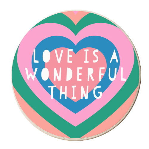 Love Is A Wonderful Thing - personalised beer coaster by Adam Regester