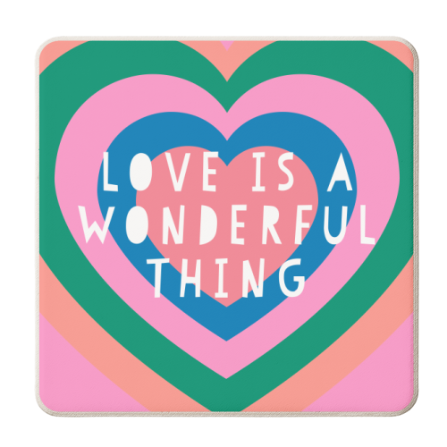 Love Is A Wonderful Thing - personalised beer coaster by Adam Regester