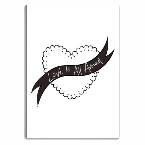 Love Is All Around Monochrome - personalised A4, A5, A6 notebook by Betty & The Roses