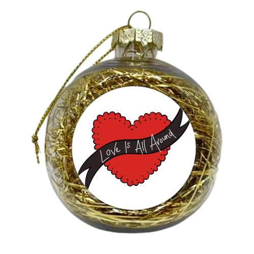 Love Is All Around Tattoo Heart - xmas bauble by Betty & The Roses
