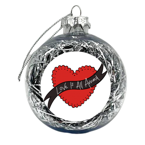Love Is All Around Tattoo Heart - xmas bauble by Betty & The Roses