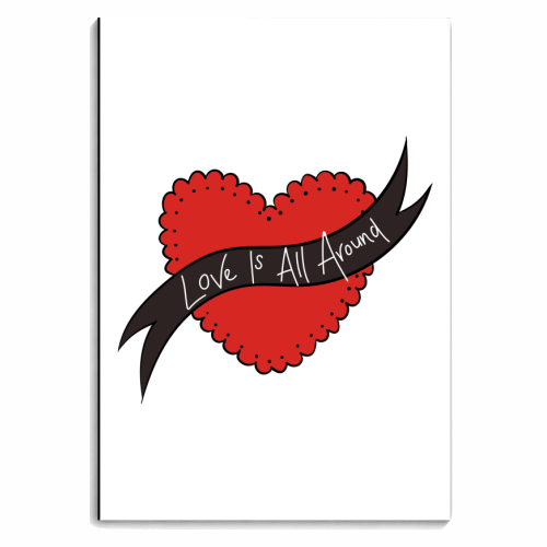 Love Is All Around Tattoo Heart - personalised A4, A5, A6 notebook by Betty & The Roses