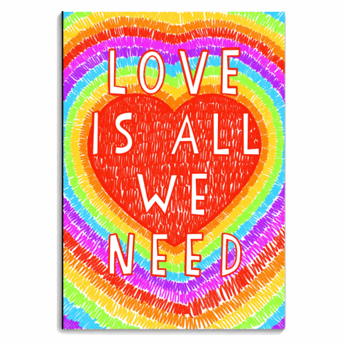 Love Is All We Need Rainbow Heart - personalised A4, A5, A6 notebook by Adam Regester