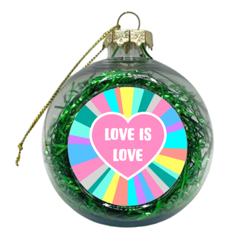 Love Is Love Heart - xmas bauble by Adam Regester