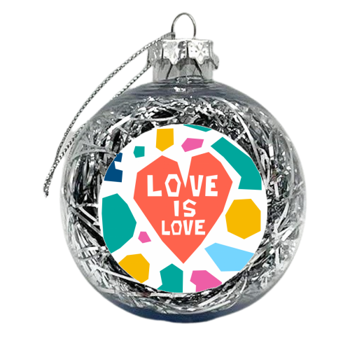 Love Is Love Mosaic Paper cut - xmas bauble by Adam Regester