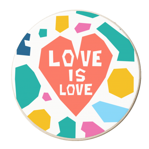 Love Is Love Mosaic Paper cut - personalised beer coaster by Adam Regester