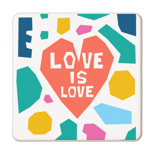 Love Is Love Mosaic Paper cut - personalised beer coaster by Adam Regester