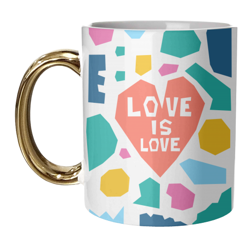 Love Is Love Mosaic Paper cut - unique mug by Adam Regester