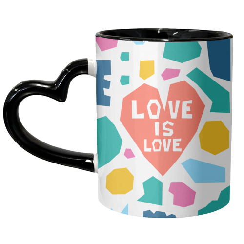 Love Is Love Mosaic Paper cut - unique mug by Adam Regester