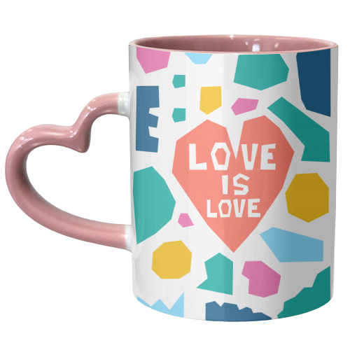 Love Is Love Mosaic Paper cut - unique mug by Adam Regester