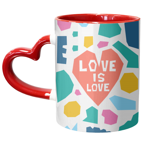 Love Is Love Mosaic Paper cut - unique mug by Adam Regester