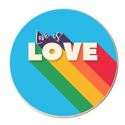 LOVE IS LOVE - personalised beer coaster by Ania Wieclaw