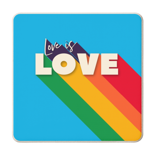 LOVE IS LOVE - personalised beer coaster by Ania Wieclaw