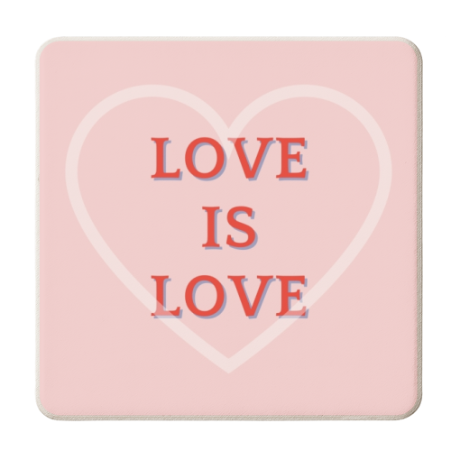 Love is Love - personalised beer coaster by Proper Job Studio