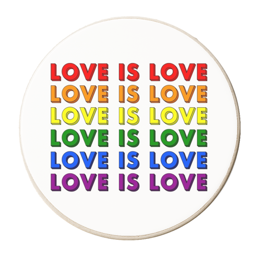 Love is love pride flag - personalised beer coaster by The Girl Next Draw
