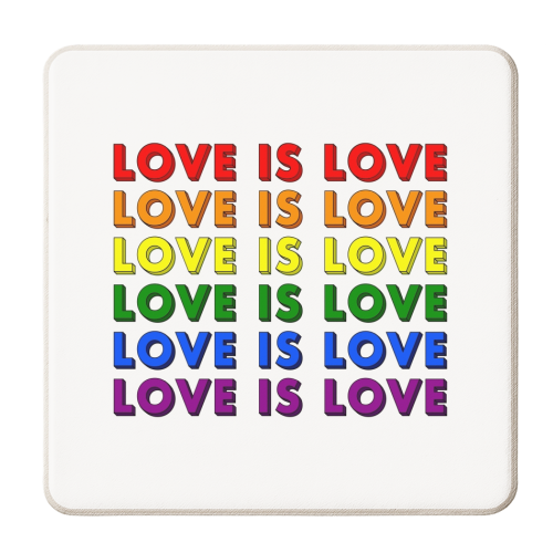 Love is love pride flag - personalised beer coaster by The Girl Next Draw