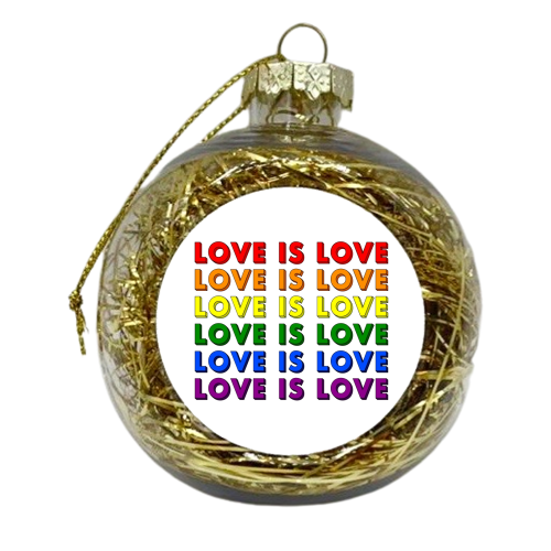 Love is love pride flag - xmas bauble by The Girl Next Draw