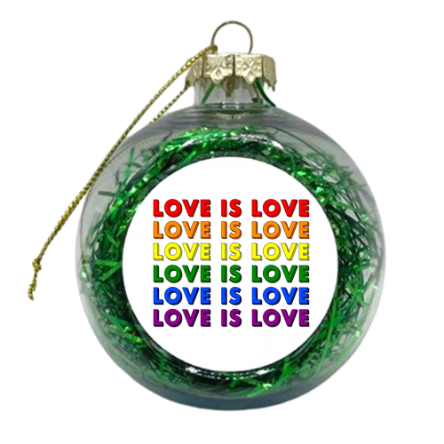 Love is love pride flag - xmas bauble by The Girl Next Draw