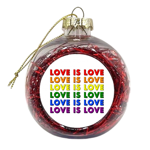 Love is love pride flag - xmas bauble by The Girl Next Draw