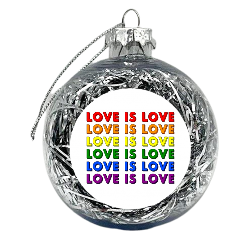 Love is love pride flag - xmas bauble by The Girl Next Draw