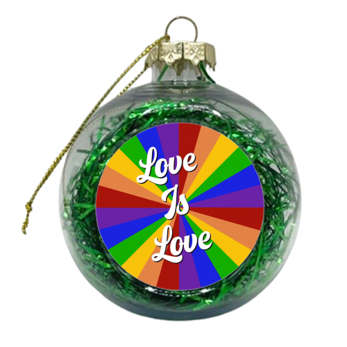 Love is love proud print - xmas bauble by The Girl Next Draw