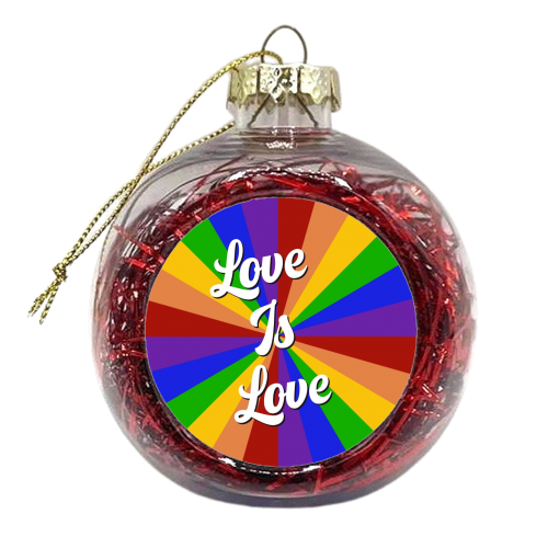 Love is love proud print - xmas bauble by The Girl Next Draw
