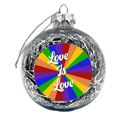 Love is love proud print - xmas bauble by The Girl Next Draw