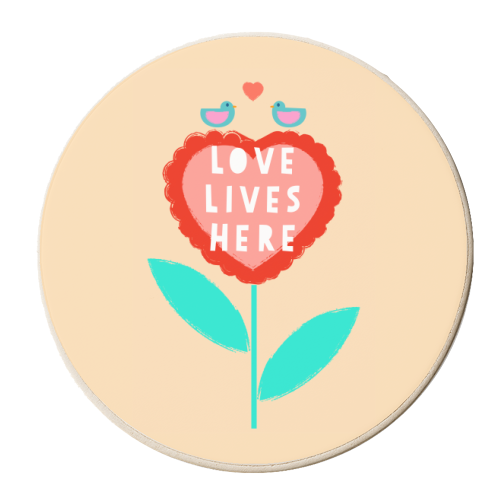 Love Lives Here - personalised beer coaster by Adam Regester
