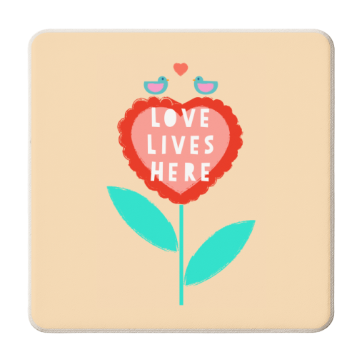 Love Lives Here - personalised beer coaster by Adam Regester