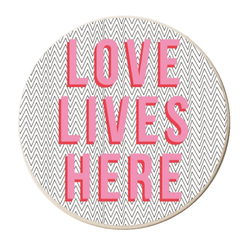 Love Lives Here - personalised beer coaster by The Native State