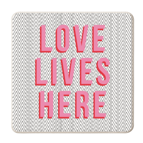 Love Lives Here - personalised beer coaster by The Native State