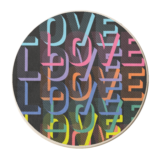 Love/ Love/Love - personalised beer coaster by Luxe and Loco