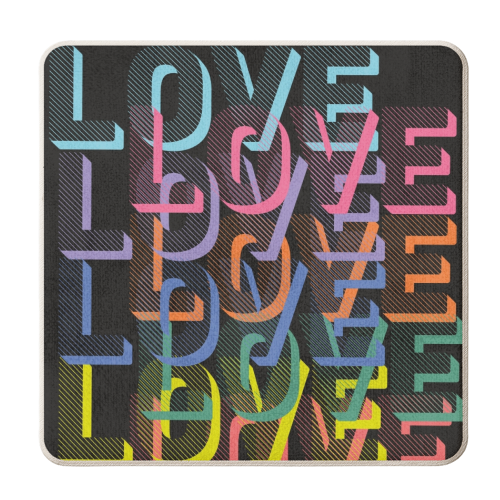 Love/ Love/Love - personalised beer coaster by Luxe and Loco