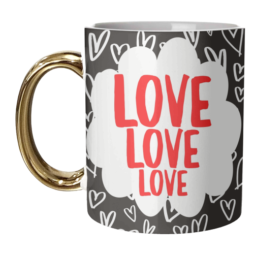 Love Love Love - unique mug by Giddy Kipper