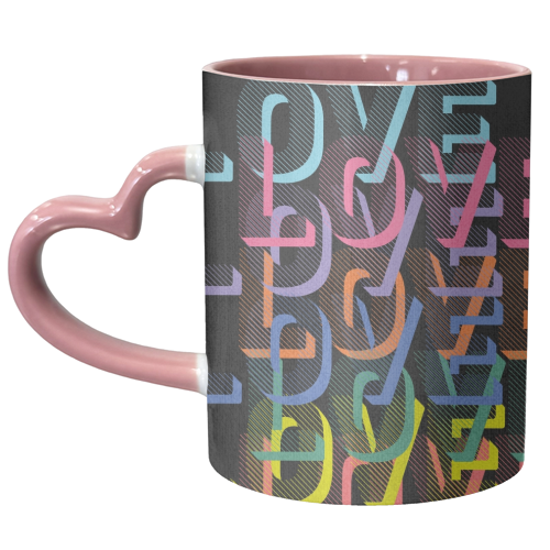 Love/ Love/Love - unique mug by Luxe and Loco