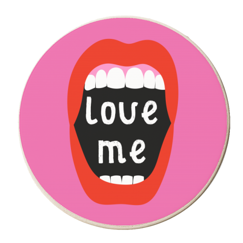 Love Me ! - personalised beer coaster by Adam Regester