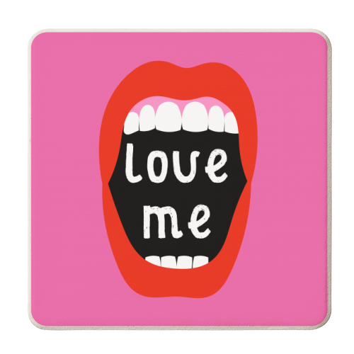 Love Me ! - personalised beer coaster by Adam Regester